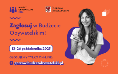 grafika na pomarańczowym tle z informacjami o terminie i miejscu głosowania informacja jak w tekście