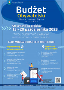plakat informujący o głosowaniu w ramach budżetu obywatelskiego na 2024 rok