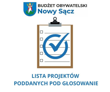 grafika przedstawiająca notatnik i napis: lista projekt&oacute;w poddanych pod głosowanie
