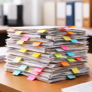 sterta dokument&oacute;w oznaczonych kolorowymi znacznikami