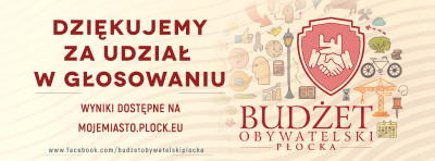 grafika informacyjna o wynikach głosowania w 8. edycji Budżetu Obywatelskiego Płocka