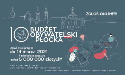 grafika informacyjna o starcie 10. edycji Budżetu Obywatelskiego Płocka