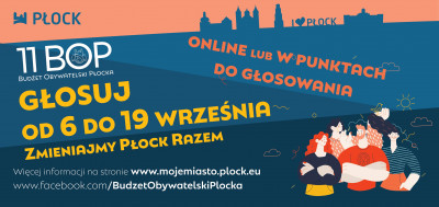 grafika informacyjna o głosowaniu na projekty w Budzecie Obywatelskim Płocka