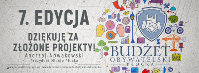 grafika z podziękowaniem prezydenta Płoca za założone w 7. edycji projekty