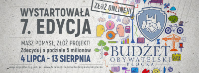 grafika informacyjna o starcie 7. edycji Budżetu Obywatelskiego Płocka